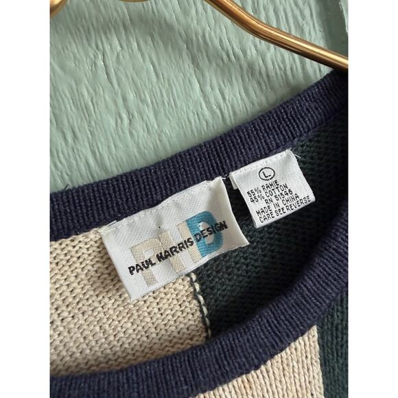 Vintage Tapestry Sweater Women’s LG Patchwork Floral Snowflake Knit - Picture 5 of 6